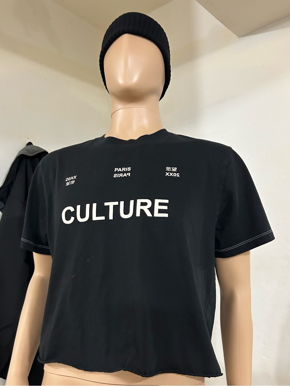 Forever 21 Black CROP CULTURE Graphic Tee